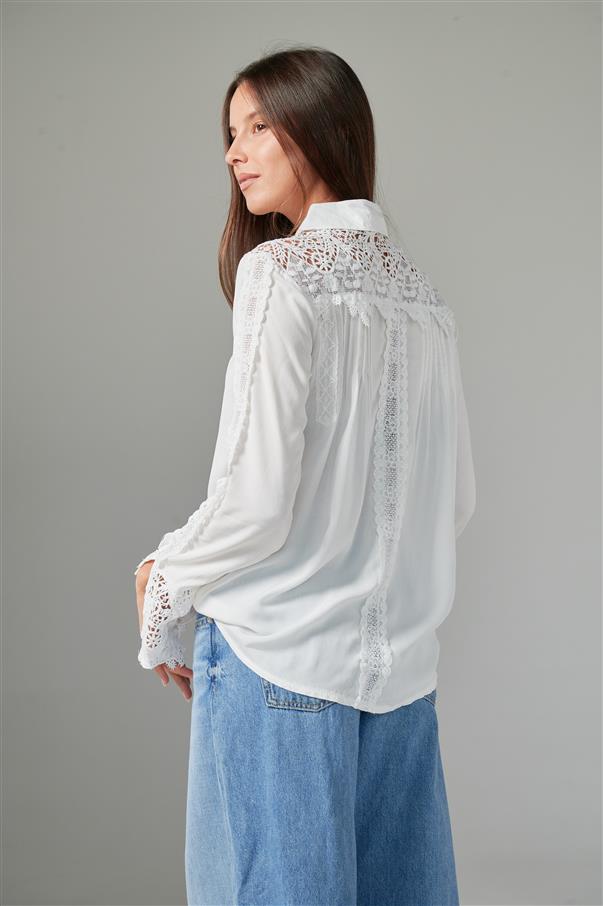 Camisa Zanett Broderie con Encaje